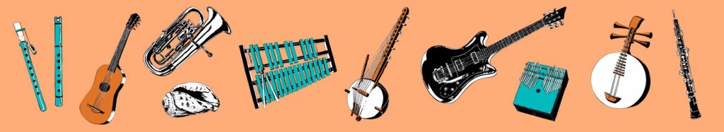 Bandeau d'instruments de musique