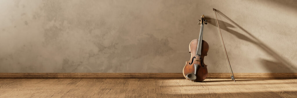 Violon contre un mur